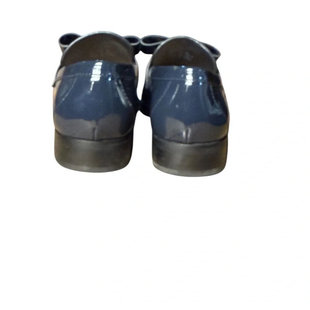 STUART WEITZMAN navy patent leather bow loafers womens  7B classic preppy chic - Picture 6 of 9
